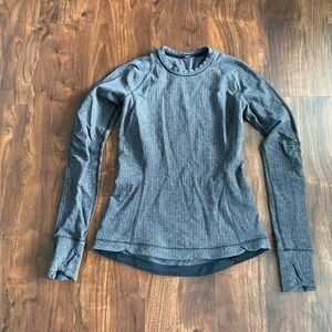 Lululemon Runderful Long Sleeve 
Heathered Herringbone Heathered Black 
Size 8